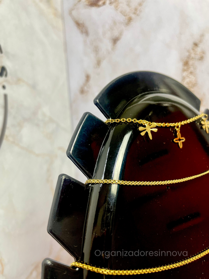 Exhibidor Soporte Cuello Collar Tipo Hoja Base Cadenas 5 puestos