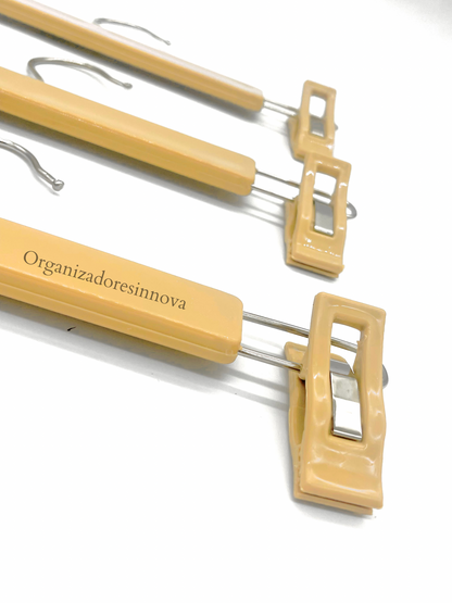 Gancho Percha Pinza de lujo tipo madera X48 unidades