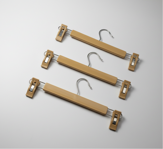 Gancho Percha Pinza de lujo tipo madera X12 unidades