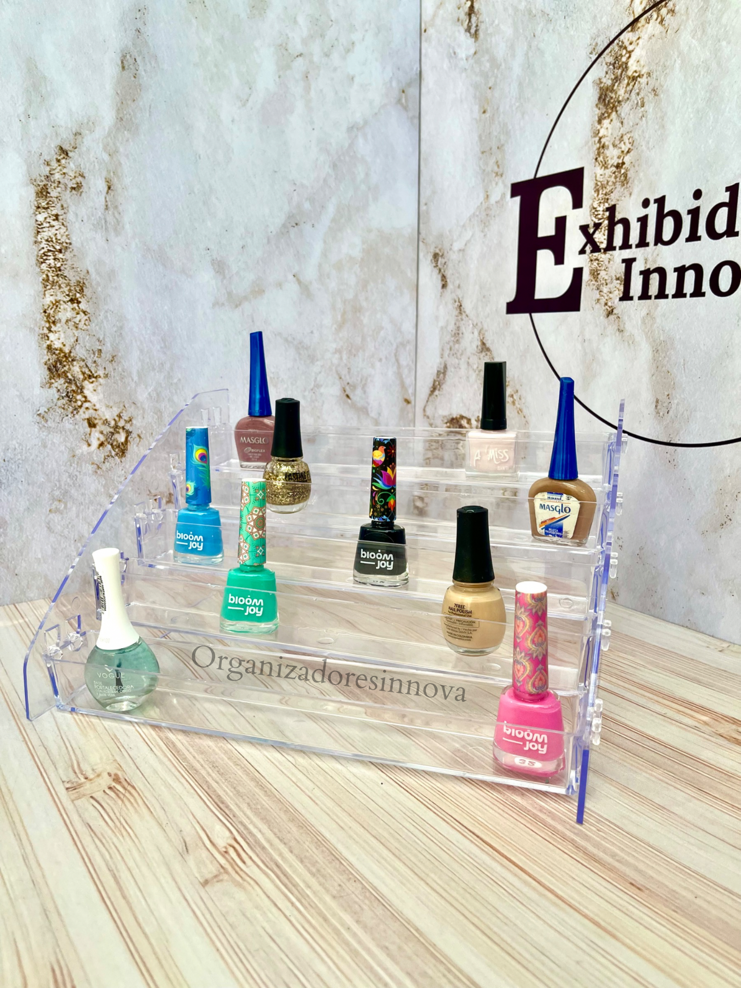 Exhibidor de esmaltes soporte y organizador de maquillaje