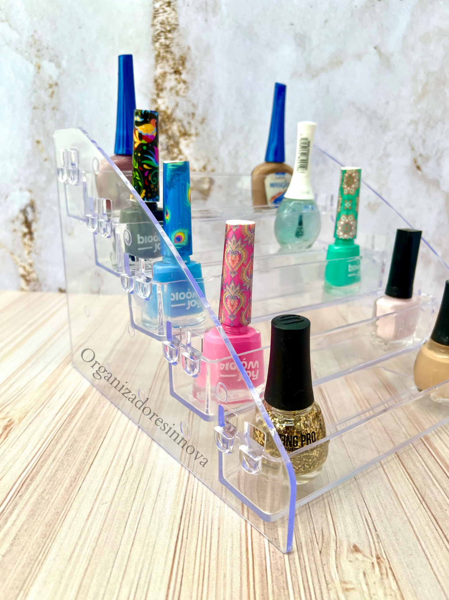 Exhibidor de esmaltes soporte y organizador de maquillaje