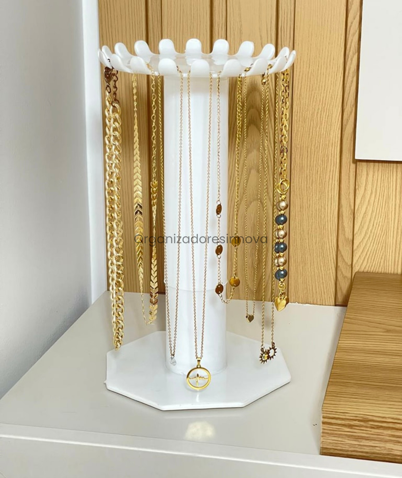 Exhibidor Soporte Torre para Collares y Cadenas Expositor